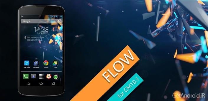 دانلود Flow Theme for CM11 v3.0.5 - تم زیبا CM11 برای اندروید