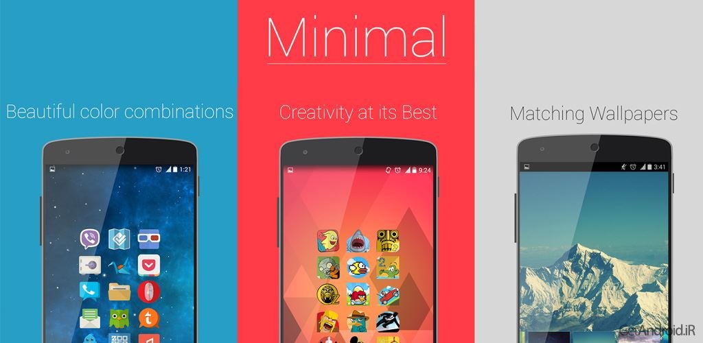 دانلود Minimal APEX NOVA KITKAT THEME v1.0.4 - تم کیت کت اندروید