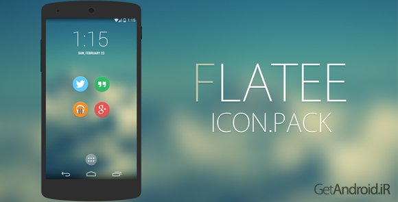 دانلود Flatee - Icon Pack 4.1 - تم زیبای اندروید