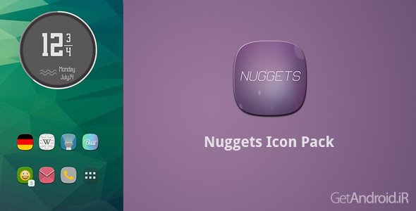 دانلود Nuggets Icon Pack 1.0.2 - مجموعه آیکون ناگتس برای لانچرهای اندروید