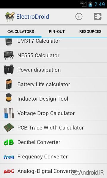 دانلود ElectroDroid Pro 4.4 - برنامه بی نظیر مجموعه ابزار الکترونیکی برای اندروید دانلود ElectroDroid Pro 4.4 - برنامه بی نظیر مجموعه ابزار الکترونیکی برای اندروید