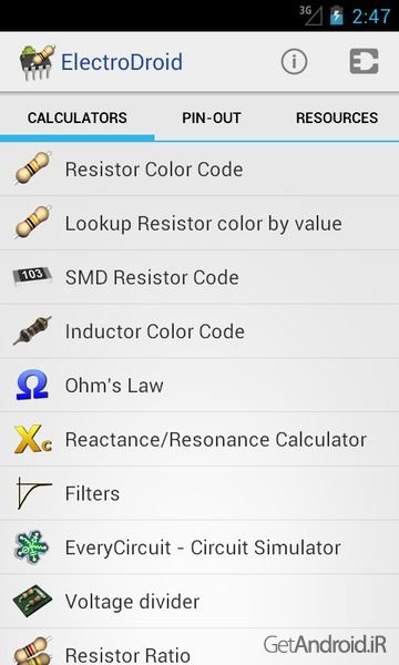 دانلود ElectroDroid Pro 4.4 - برنامه بی نظیر مجموعه ابزار الکترونیکی برای اندروید دانلود ElectroDroid Pro 4.4 - برنامه بی نظیر مجموعه ابزار الکترونیکی برای اندروید