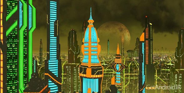 دانلود Space City Colony 3D LWP v1.6.1 - لایو والپیپر زیبای شهر فضایی برای اندروید