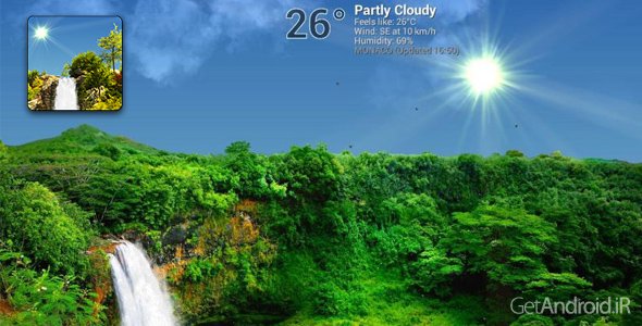 دانلود True Weather, Waterfalls 6.02 - برنامه زیبای هواشناسی برای اندروید