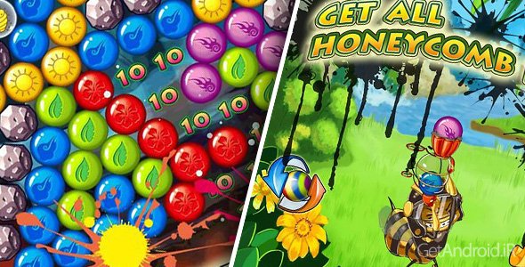 دانلود Bee Bubble Shooter 1.1.6 - بازی هدف قرار دادن حبابهای رنگی برای اندروید