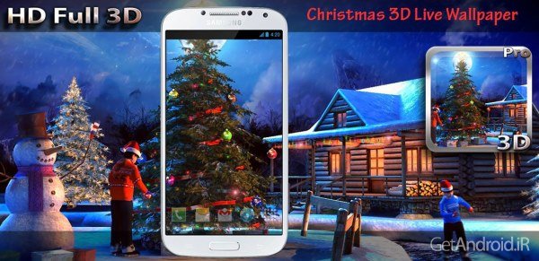دانلود Christmas 3D Live Wallpaper 1.2 لایو والپیپر سه بعدی کریسمس اندروید