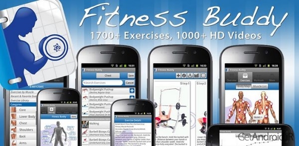 دانلود Fitness Buddy : 1700 Exercises 3.10 – برنامه تناسب اندام اندروید