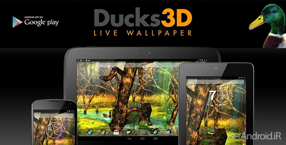 دانلود Ducks 3D Live Wallpaper FULL v1.4.2 - لایو والپیپر سه بعدی مرغابیها برای اندروید