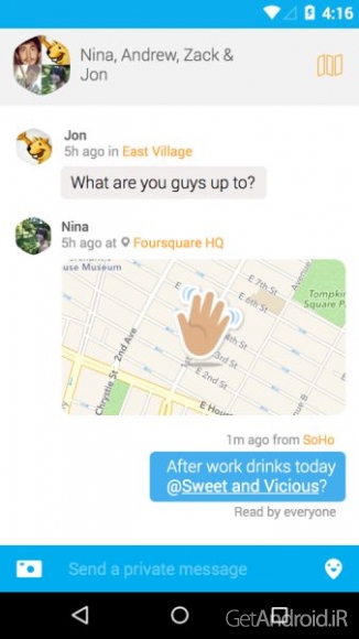 دانلود Swarm by Foursquare 2016.07.19 - اپلیکیشن سوارم اندروید