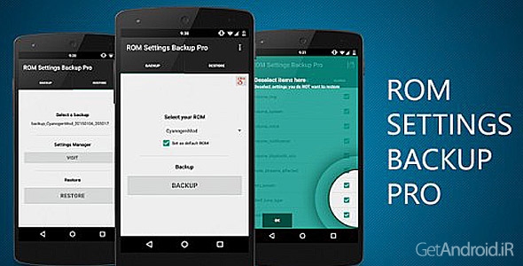 دانلود ROM Settings Backup Pro 2.45 برنامه پشتیبان گیری از تنظیمات رام اندروید