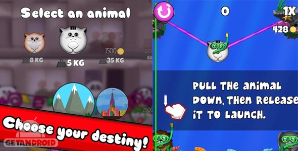 دانلود Fall of Cutie 1.0.1 - بازی چتربازی حیوانات برای اندروید