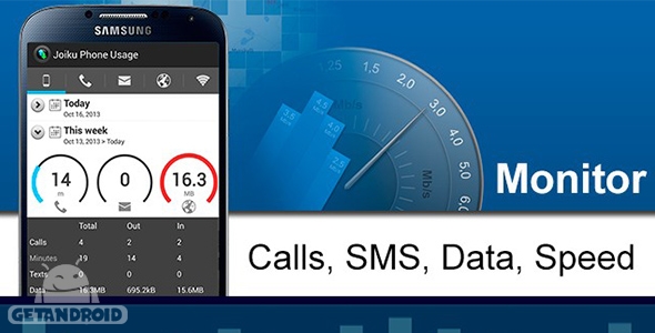 دانلود Joiku Phone Usage PRO v2.38 - برنامه مدیریت میزان تماس، پیامک و مصرف دیتا در اندروید