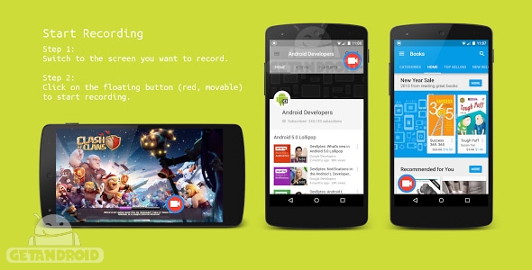 دانلود One Shot screen recorder (PRO) 1.2.10 فیلمبرداری از صفحه نمایش اندروید