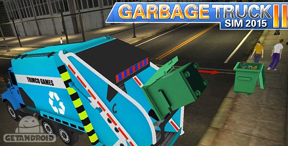 دانلود Garbage Truck SIM 2015 II v1.4 - بازی شبیه ساز ماشین حمل زباله برای اندروید + مود