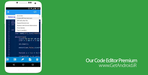 دانلود Our Code Editor Premium 1.3.3 برنامه کدنویسی و ویرایشگر متن اندروید