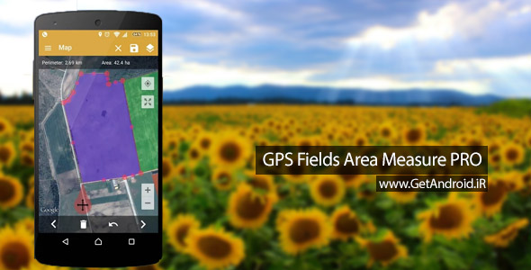 دانلود GPS Fields Area Measure PRO 3.0.8 برنامه اندازه گیری مساحت و فاصله اندروید