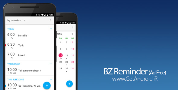 دانلود BZ Reminder (Ad Free) 1.6.2 برنامه یادآوری کارهای روزانه برای گوشی اندروید