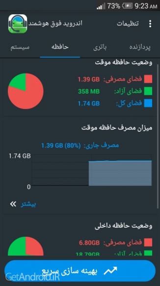 دانلود اندروید فوق هوشمند 1.5 بهینه سازی حافظه و مدیریت باتری اندروید