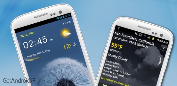 دانلود World Weather Clock Widget 6.047 ویجت برنامه آب و هوا شهرهای ایران برای اندروید