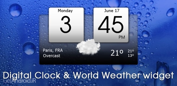 دانلود Digital clock & world weather v1.12.10 ویجت آب و هوا و ساعت دیجیتالی اندروید