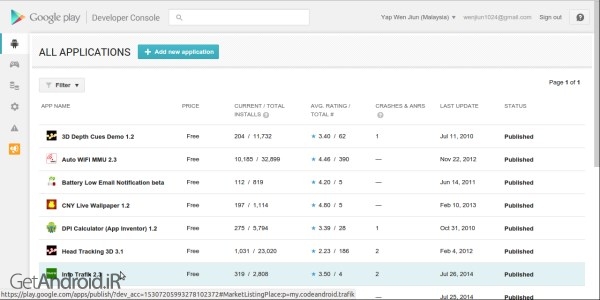 دانلود Google Play Developer Console 6.0.010 برنامه کنسول توسعه دهندگان گوگل پلی اندروید