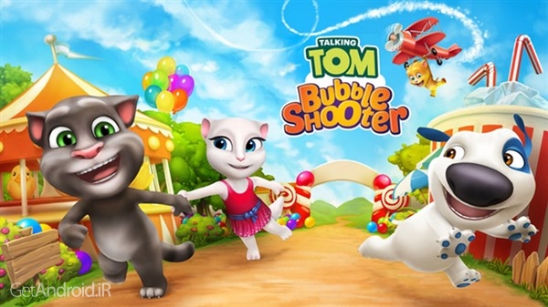 دانلود Talking Tom Bubble Shooter 1.4.2.126 بازی پرتاب توپ های رنگی اندروید