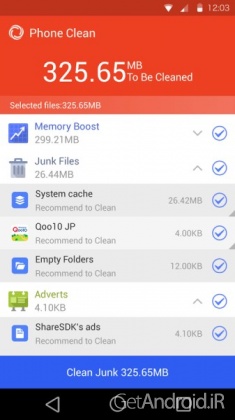 دانلود Phone Clean & Booster v1.6.5.064 برنامه افزایش سرعت گوشی و تبلت اندروید