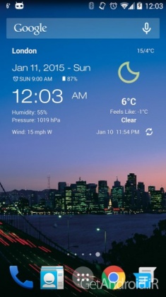دانلود برنامه Weather Clock Widget Ad Free اندروید