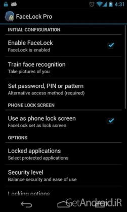 دانلود FaceLock Pro 3.0.0 نرم افزار بازگشایی قفل گوشی و برنامه ها با تشخیص چهره برای اندروید