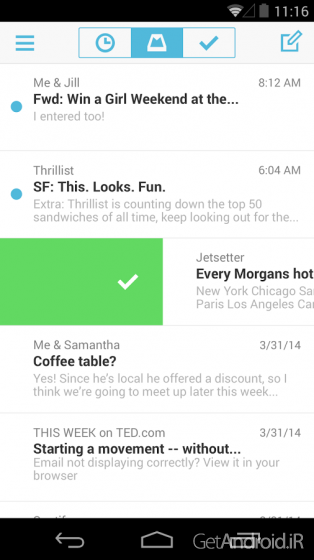 دانلود Mailbox 2.0.3 نرم افزار مدیریت ایمیل دراپ باکس اندروید
