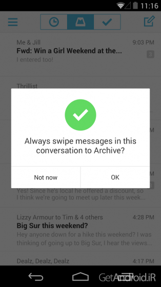 دانلود Mailbox 2.0.3 نرم افزار مدیریت ایمیل دراپ باکس اندروید