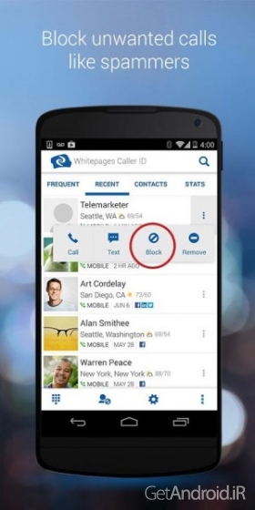دانلود Whitepages Caller ID & Block 5.7.0 برنامه شناسه تماس گیرنده و مسدود کردن تماس و پیامک اندروید