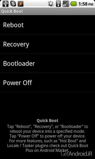 دانلود Quick Boot (Reboot) Plus 4.8 نرم افزار بوت سریع اندروید