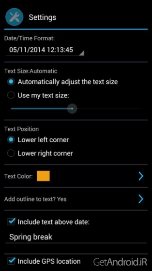 دانلود برنامه Camera Timestamp اندروید
