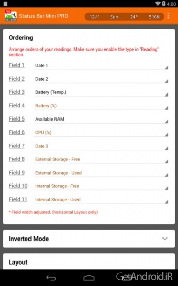 دانلود برنامه Status bar mini pro اندروید