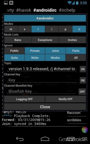 دانلود برنامه IRC for Android اندروید