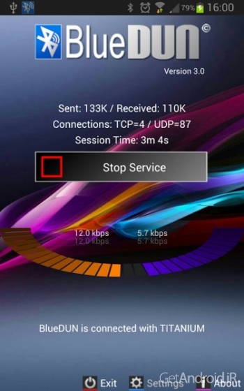 دانلود BlueDUN 3.6 برنامه اشتراک گذاری اینترنت موبایل از طریق بلوتوث اندروید