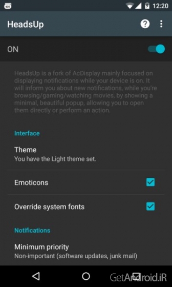 دانلود HeadsUp 3.1 – برنامه مدیریت اعلان ها برای اندروید