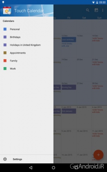 دانلود Touch Calendar 1.2.46F برنامه تقویم لمسی اندروید