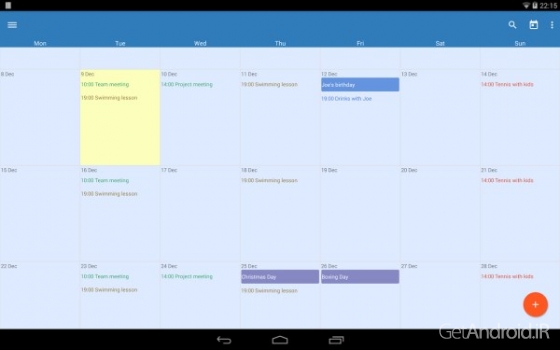دانلود Touch Calendar 1.2.46F برنامه تقویم لمسی اندروید