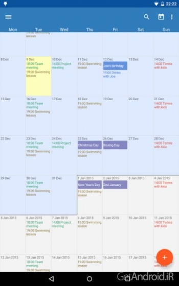 دانلود Touch Calendar 1.2.46F برنامه تقویم لمسی اندروید