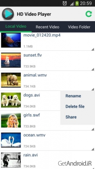 دانلود برنامه HD Video Player All Formats اندروید
