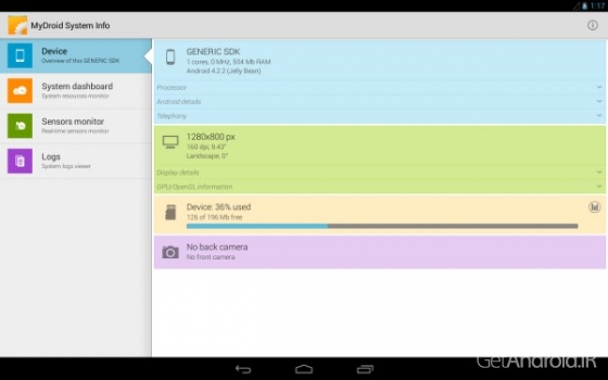 دانلود MyDroid System Info 1.0.10 برنامه نمایش اطلاعات سیستم اندروید