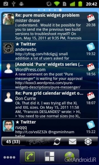 دانلود Pure messenger widget v2.8.4 - ویجت مسنجر اندروید