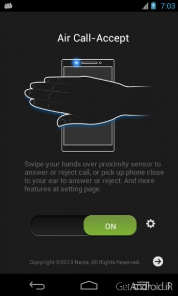 دانلود Air Call-Accept(Necta) v1.11 - برنامه تماس پاسخ ها بدون لمس صفحه اندروید