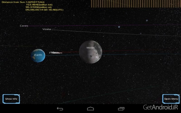 دانلود Solar System 3D Pro v1.1 - برنامه گشت و گذار سه بعدی در منظومه شمسی برای اندروید
