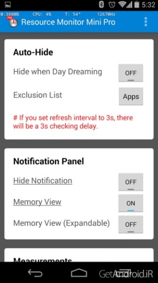 دانلود برنامه Resource Monitor Mini Pro اندروید