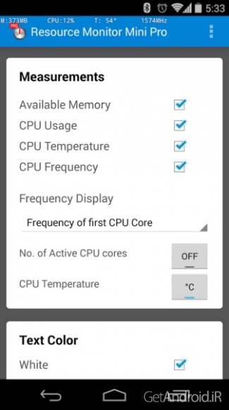 دانلود برنامه Resource Monitor Mini Pro اندروید