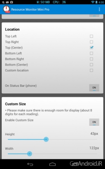 دانلود برنامه Resource Monitor Mini Pro اندروید
