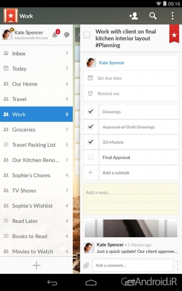 دانلود برنامه Wunderlist To-Do List اندروید